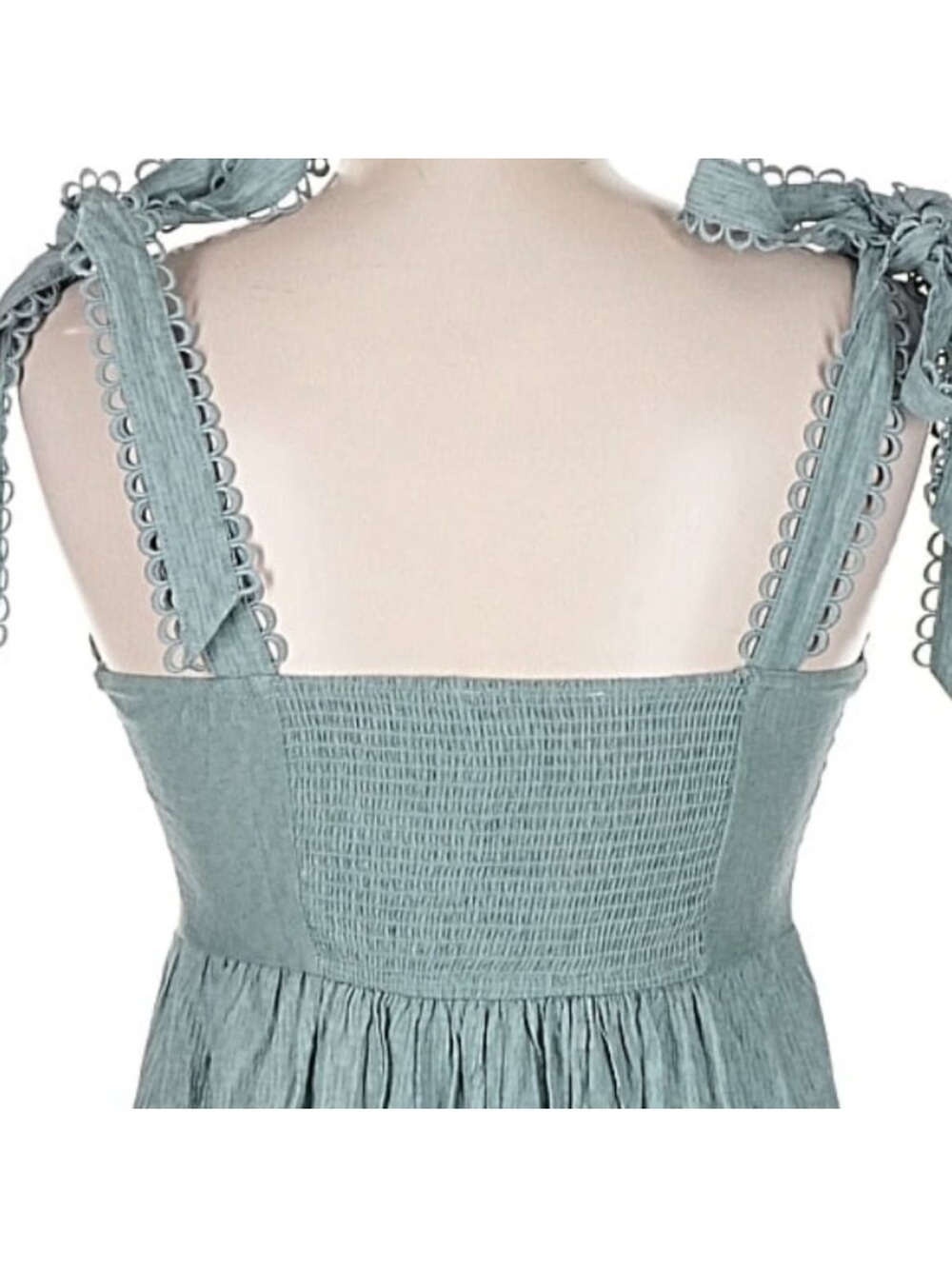 Tie-Shoulder Maxi Dress in Light Teal - Picture 4 of 5